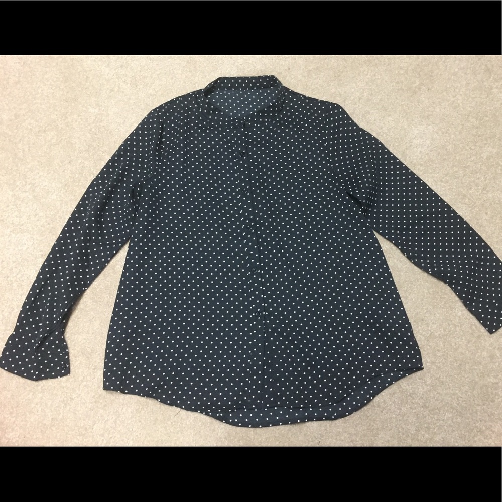 Black & White Polka Dot Blouse, XL
